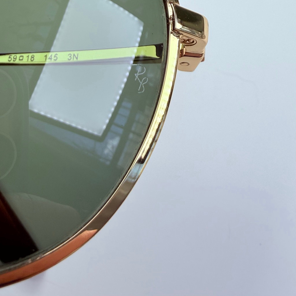 Authentic Ray-Ban RB3708 Gold Metal Rectangle Caravan Aviator Arista Sunglasses - Picture 12 of 13